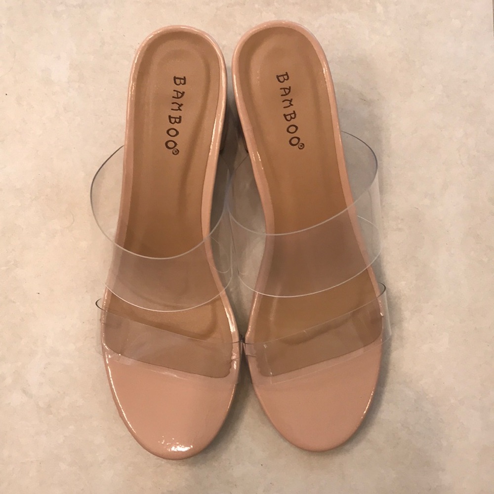 Clear high heels